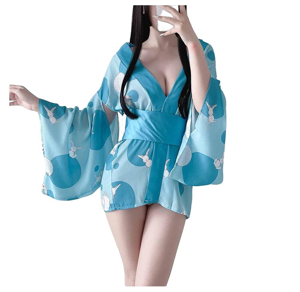 4384 Sexy Cosplay Japanese Kimono Traditional Style Yukata Printed Pajamas